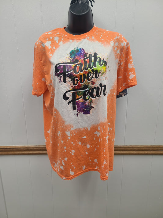 Faith Over Fear Bleached Tee