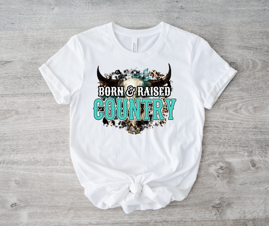 Born & Raised Country Adult Tee