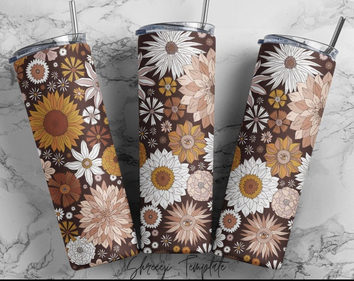 Retro Floral Tumbler