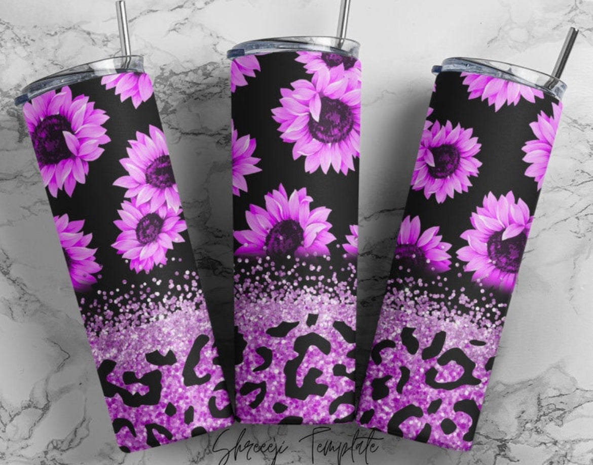 Purple Floral Tumbler